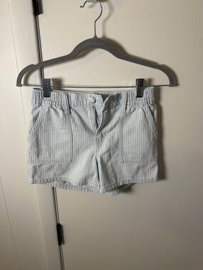 Old Navy Light Blue & White Striped Cotton Shorts